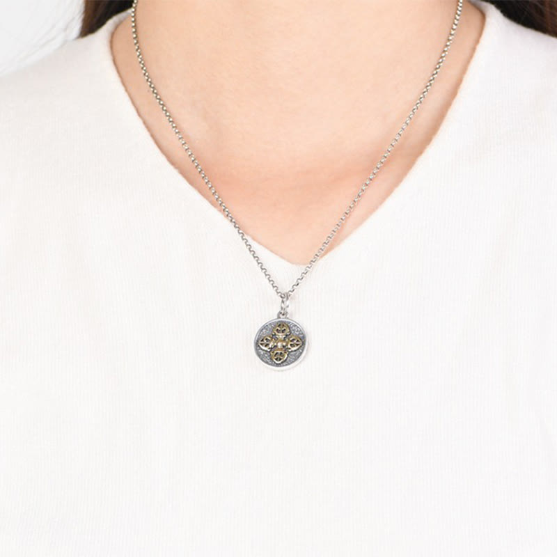Colgante de plata de ley 925 con Buddha Stones , doble Dorje Vajra, bendición - image 8