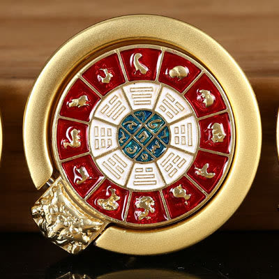 Soporte de anillo para teléfono tibetano Om Mani Padme Hum Peace, decoraciones universales para teléfono - Nueve palacios y ocho trigramas rojos y blancos - image 16