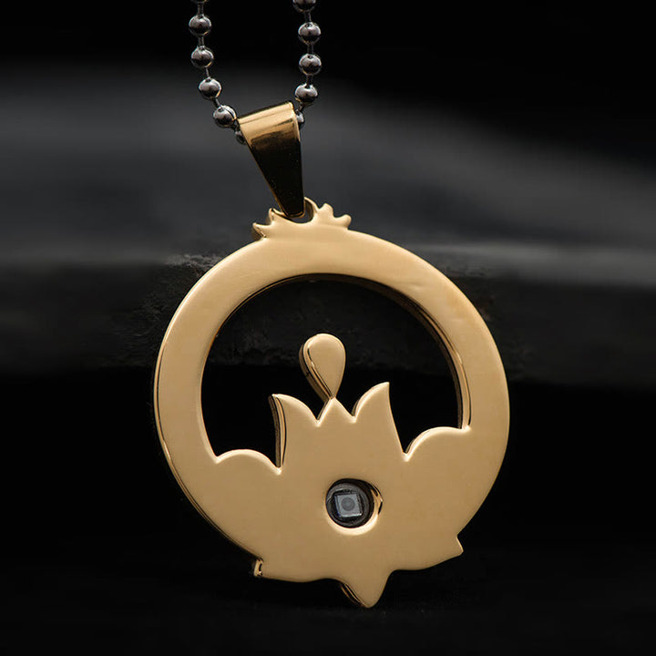 Buddha Stones loto titanio acero iluminación proyección Shurangama Mantra collar colgante