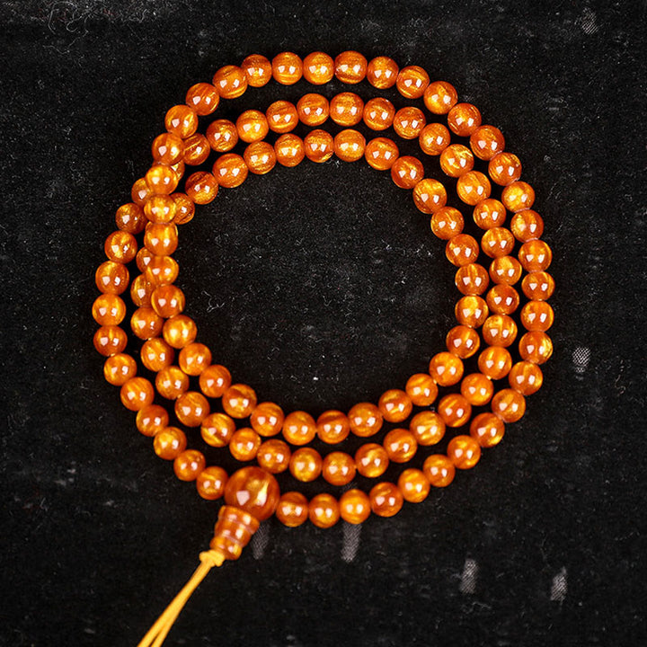 Buddha Stones Sauce De Mar Dorado Éxito Pulsera Positiva Mala