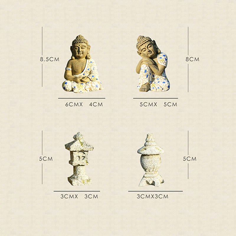 Estatua de resina de serenidad de Buda Zen meditando, decoración del hogar
