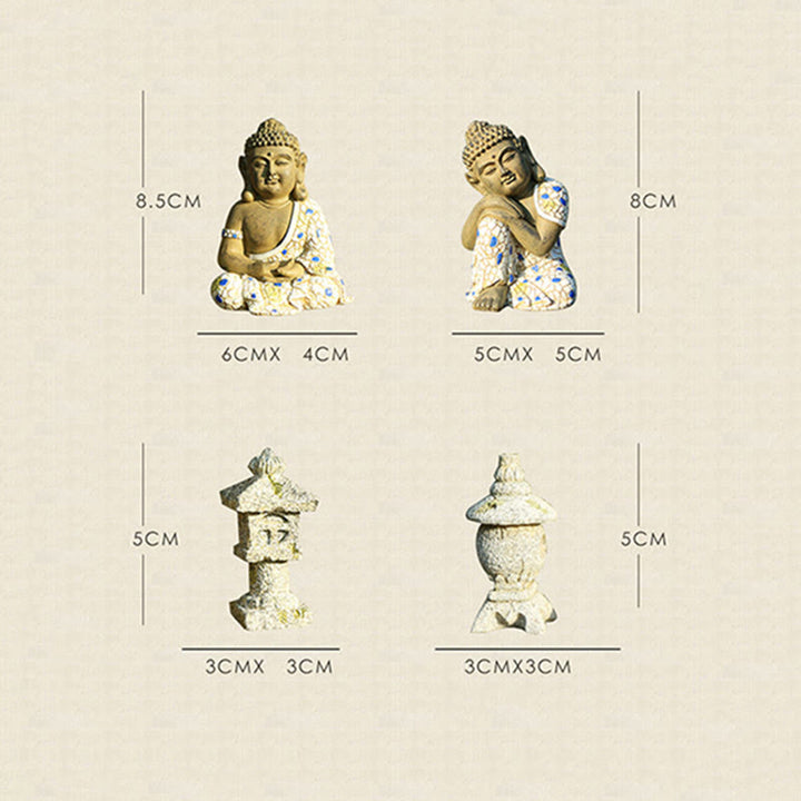 Estatua de resina de serenidad de Buda Zen meditando, decoración del hogar