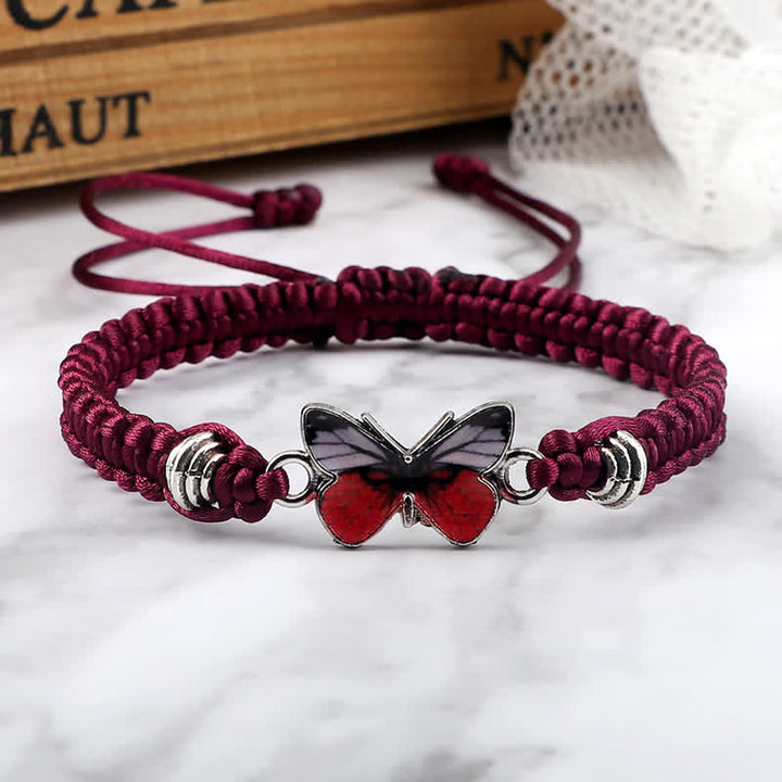 Pulsera con dije de hilo de amor y libertad de mariposa con Buddha Stones