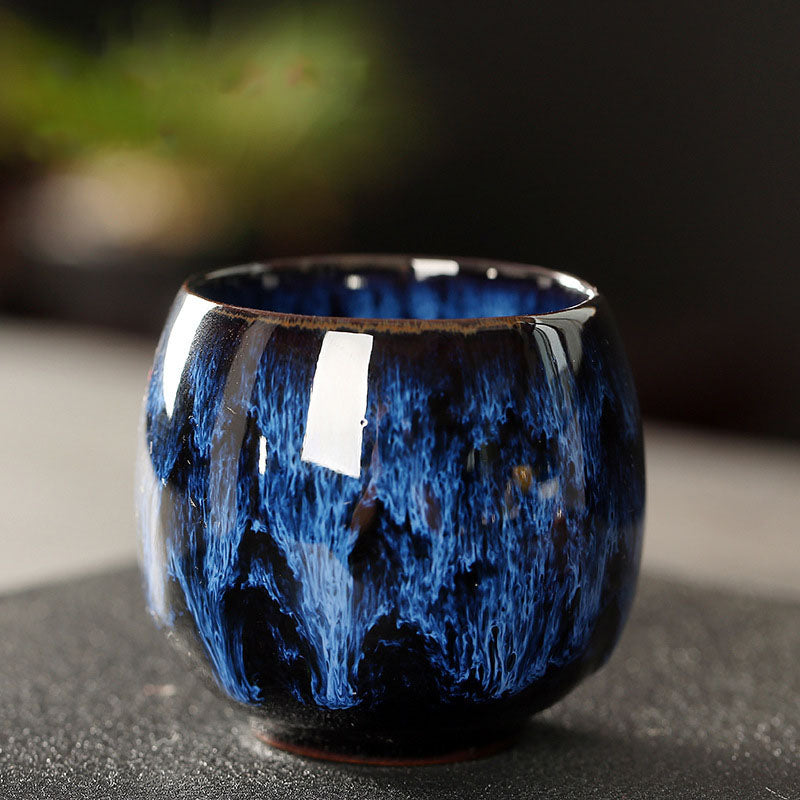 Buddha Stones Simple multicolor cambio de horno chino Jianzhan taza de té de cerámica Kung Fu taza de té 110ml
