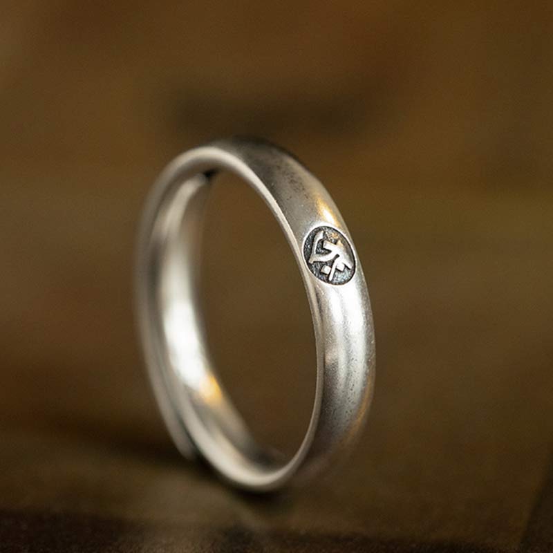 Anillo de plata de ley 925 con Buddha Stones , zodíaco chino, bendición de Buda natal