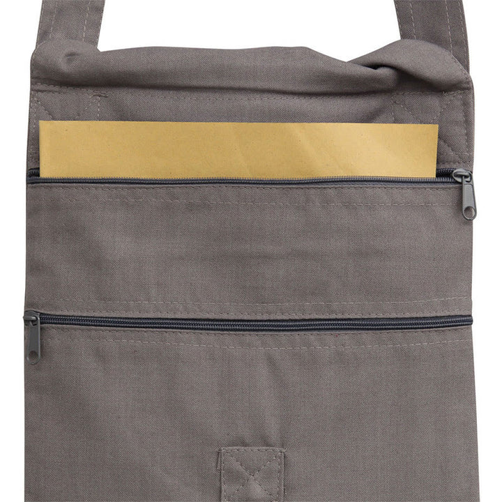 Bolso bandolera de algodón con bordado de loto para práctica de la mente espiritual