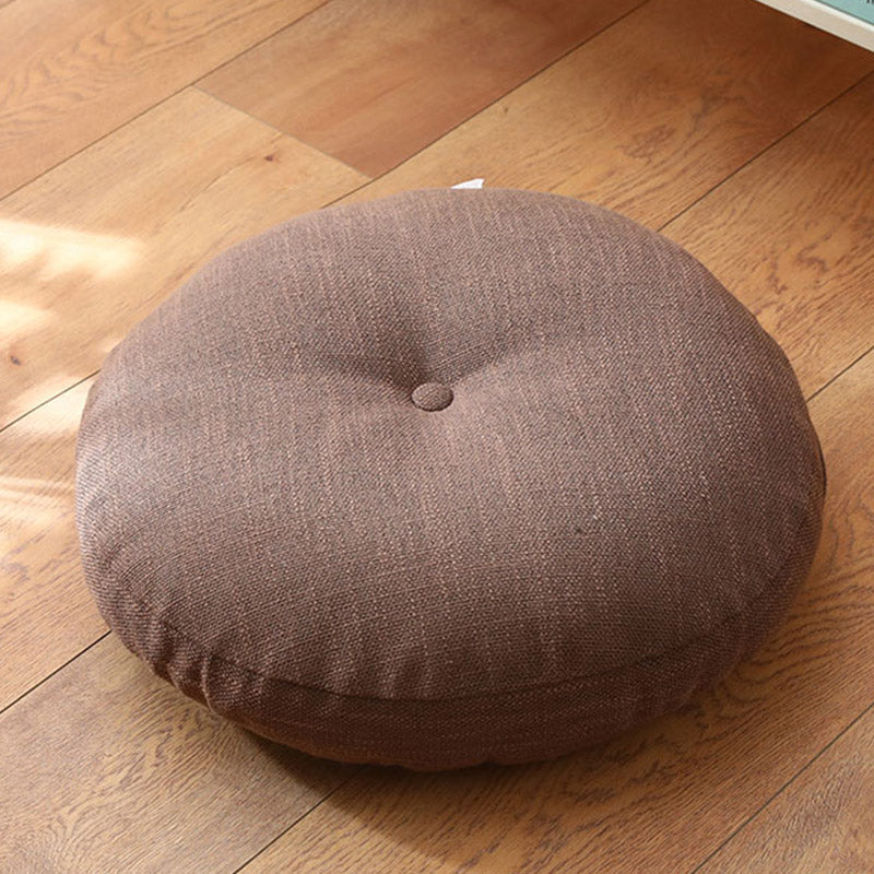 Cojín de lino con diseño simple de loto y Buddha Stones para meditación, decoración para el hogar y la sala de estar.