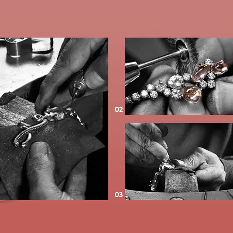 Pulsera de cadena de cuerda roja de la suerte del dragón dorado del Año del Dragón de Plata de Ley 925 con Buddha Stones - image 17