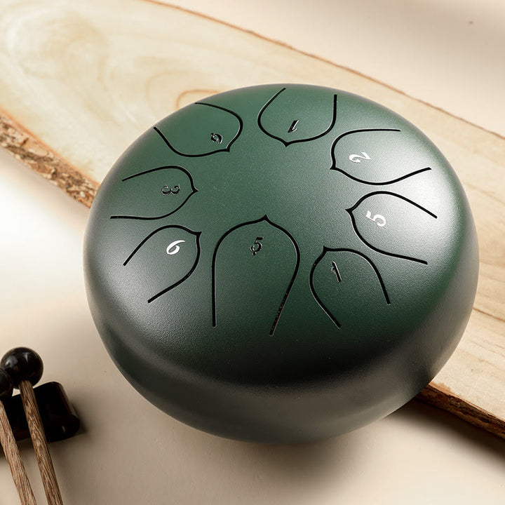 Buddha Stones, tambor de lengua de acero, sonido curativo, meditación, patrón de loto, Kit de batería, 8 notas, instrumento de percusión de 6 pulgadas
