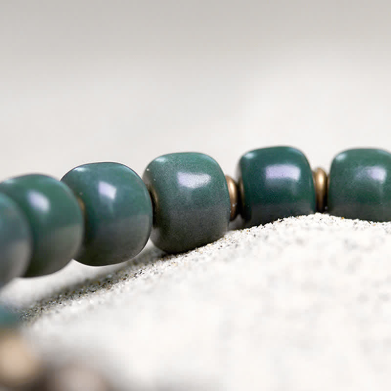 Pulsera de éxito de cobre con semillas de Bodhi cian tibetano