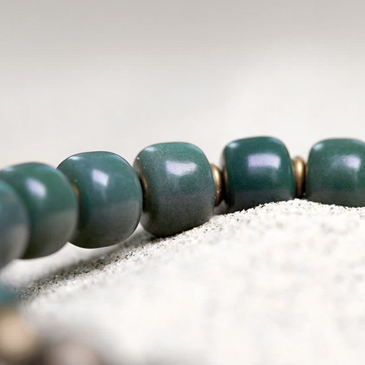 Pulsera de éxito de cobre con semillas de Bodhi cian tibetano