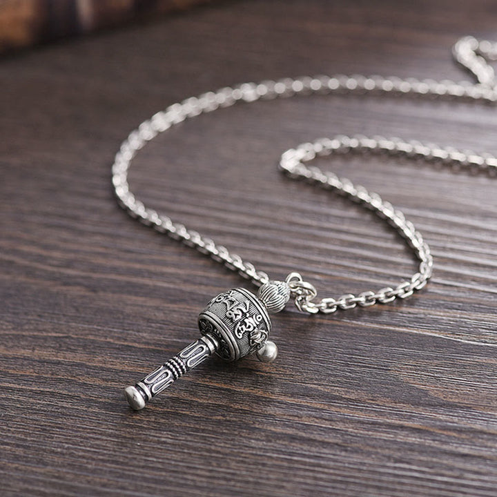 Colgante de collar giratorio con Buddha Stones , Om Mani Padme Hum tibetano, rueda de oración, sabiduría de loto - image 13