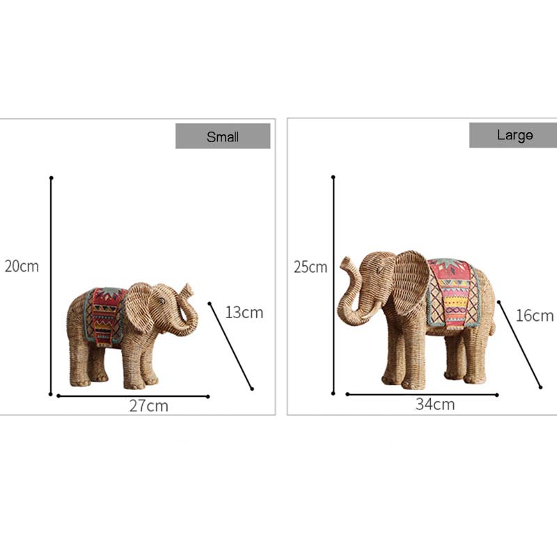 Elefante Resina Sabiduría Riqueza Decoración Del Hogar