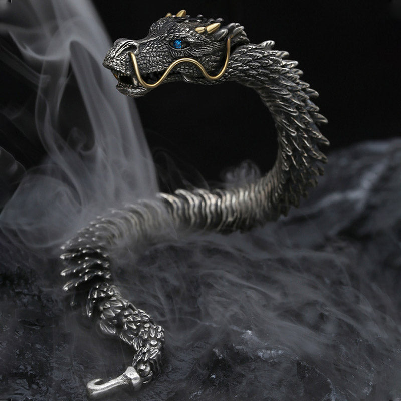Pulsera de cadena de protección de la suerte con amuleto hecho a mano de dragón nórdico de Buddha Stones
