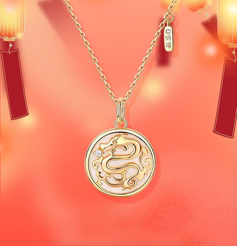 ❗❗❗Una venta flash: Buddha Stones de plata de ley 925 con piedra Tridacna del año del dragón Fu, colgante de collar con fuerza de la suerte