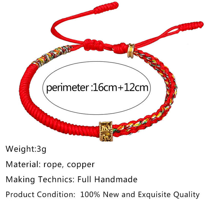 Pulsera de cuerda de la suerte con Buddha Stones Om Mani Padme Hum