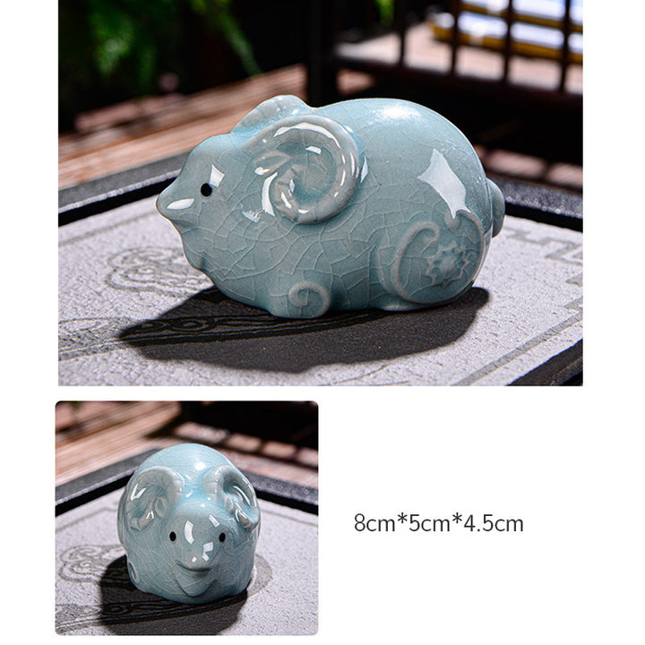 Buddha Stones zodiaco chino riqueza cerámica té mascota hogar estatuilla decoración