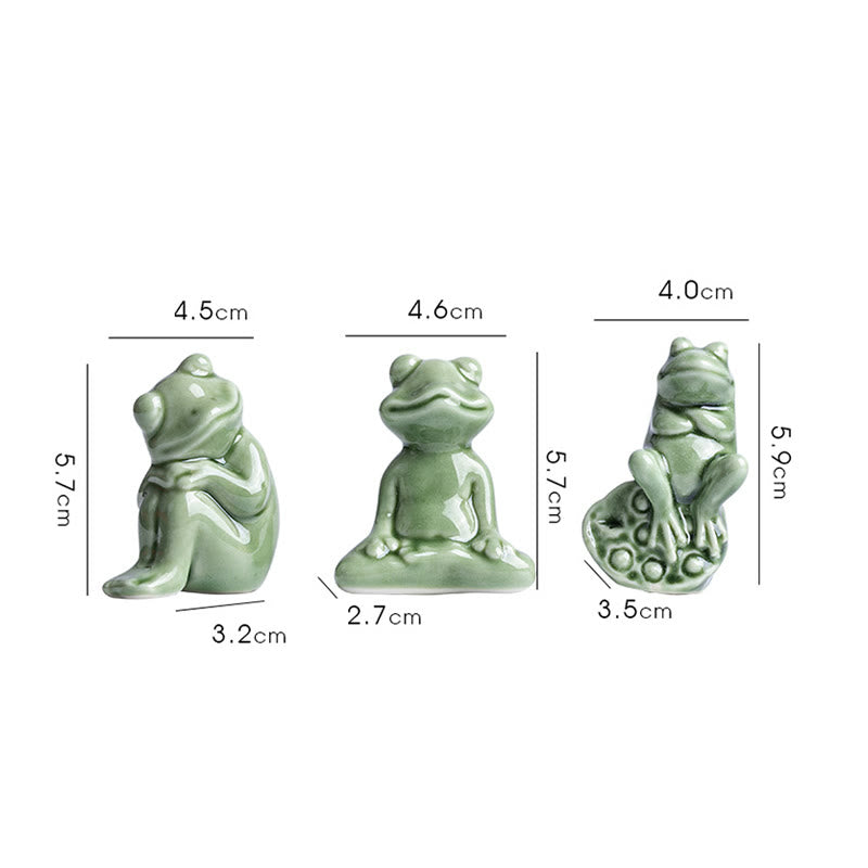 Mini Buddha Stones para meditación, loto pequeño, rana en reposo, cerámica, riqueza, suerte, té para el hogar, figura decorativa para mascotas