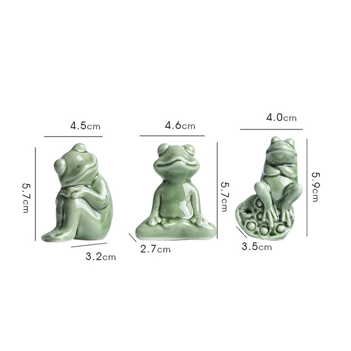 Mini Buddha Stones para meditación, loto pequeño, rana en reposo, cerámica, riqueza, suerte, té para el hogar, figura decorativa para mascotas