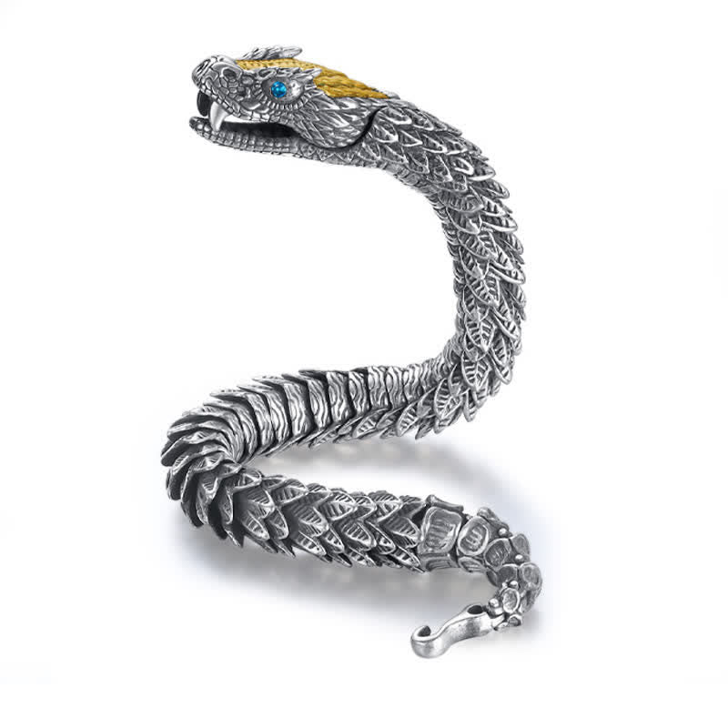 Pulsera de cadena de protección con amuleto hecho a mano de serpiente de dragón de Buddha Stones