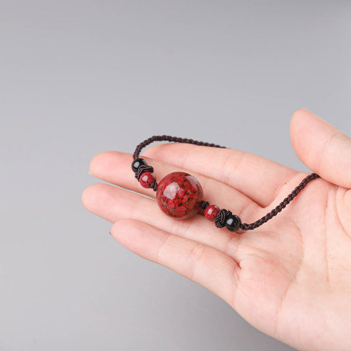Colgante de collar con cuentas de piedras de cinabrio naturales , Buddha Stones