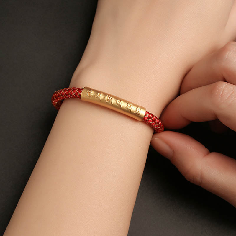 Pulsera con hebilla magnética trenzada a escala de dragón con protección Om Mani Padme Hum de plata de ley 999 hecha a mano con Buddha Stones