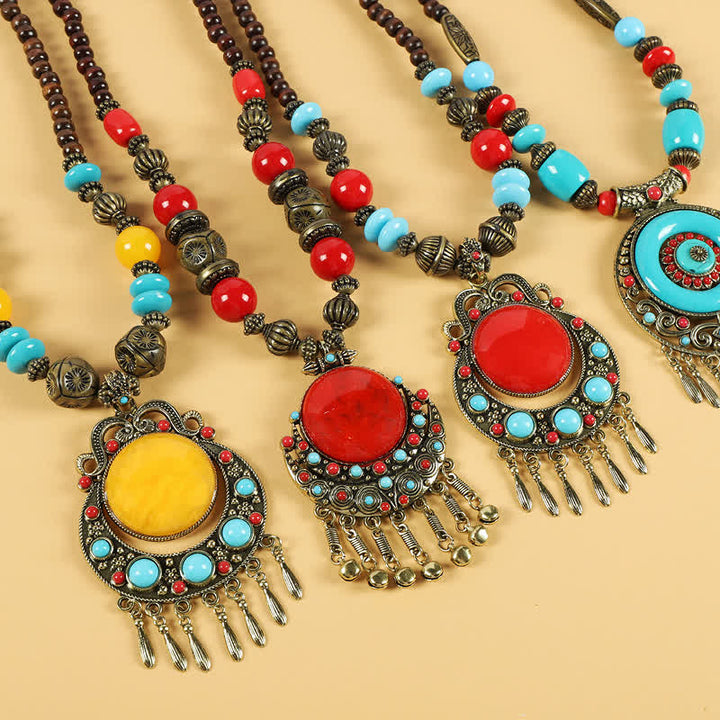 Accesorios para el cabello con borlas y cuentas retro tibetanas - image 1