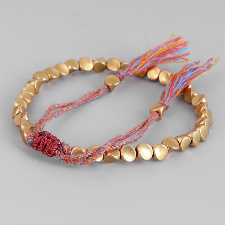 Pulsera de la suerte curativa con cuentas de cobre tibetanas de Buddha Stones