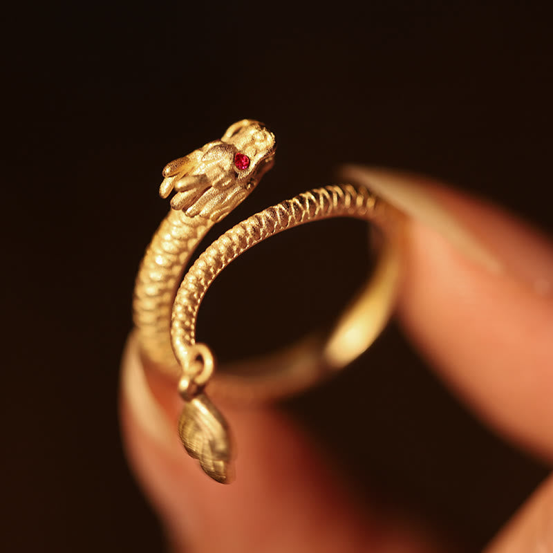 Anillo ajustable de plata de ley 925 con Buddha Stones , diseño vintage del Año del Dragón, protección de la suerte