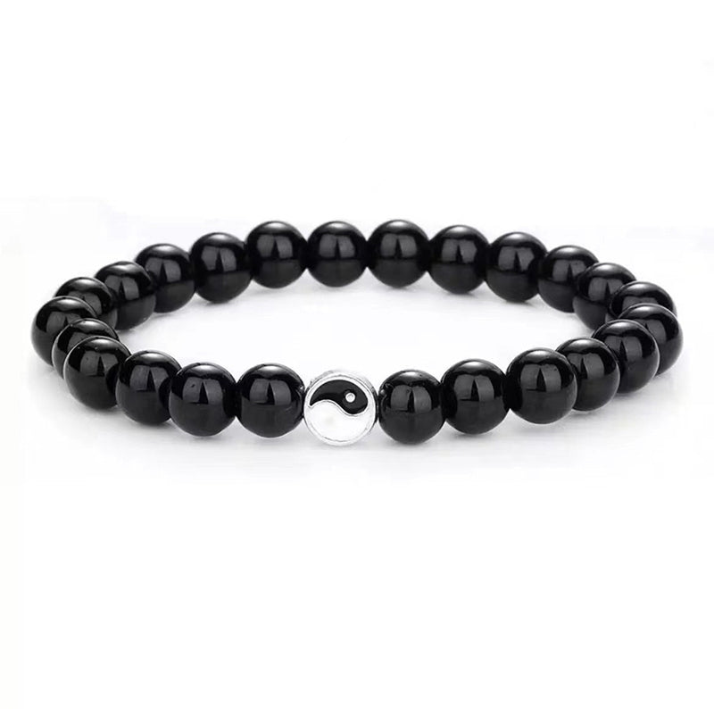 Buddha Stones, 3 uds., turquesa blanca Natural, cuentas de piedra esmerilada, pulsera de riqueza Yin Yang