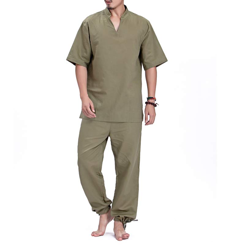 Conjunto de ropa de yoga para hombre con Buddha Stones, meditación, oración, práctica espiritual zen - Verde - US/UK/AU44，EU54 (3XL) - image 3