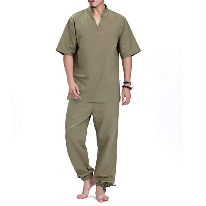 Conjunto de ropa de yoga para hombre con Buddha Stones, meditación, oración, práctica espiritual zen - Verde - US/UK/AU44，EU54 (3XL) - image 3