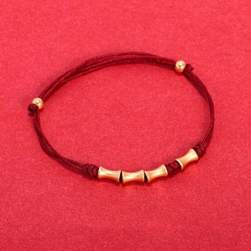 Pulsera trenzada de la suerte con diseño de bambú de plata de ley 925 con Buddha Stones
