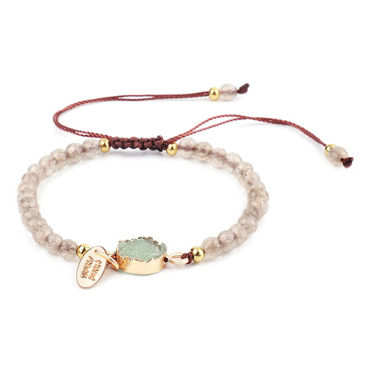 Pulsera curativa de la suerte con dije de cristal natural de Buddha Stones