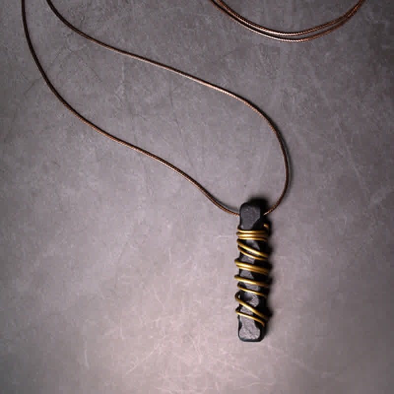 Colgante de collar de paz con Buddha Stones , madera de ébano del Tíbet, equilibrio de cobre - image 3
