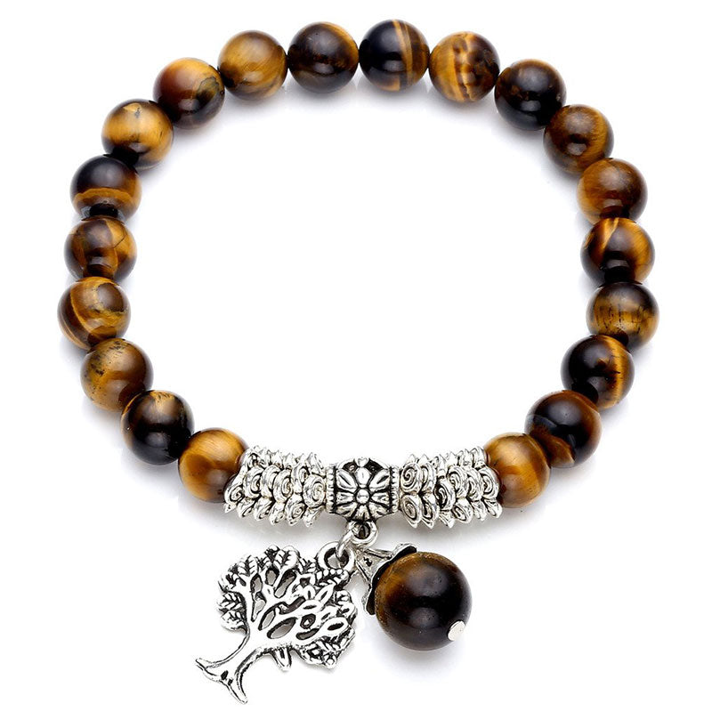 Pulsera elástica con amuleto de la suerte, árbol de la vida, Buddha Stones