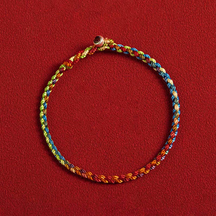 Buddha Stones &quot;Que seas bendecido con paz y seguridad en las cuatro estaciones&quot; Pulsera Lucky Multicolor