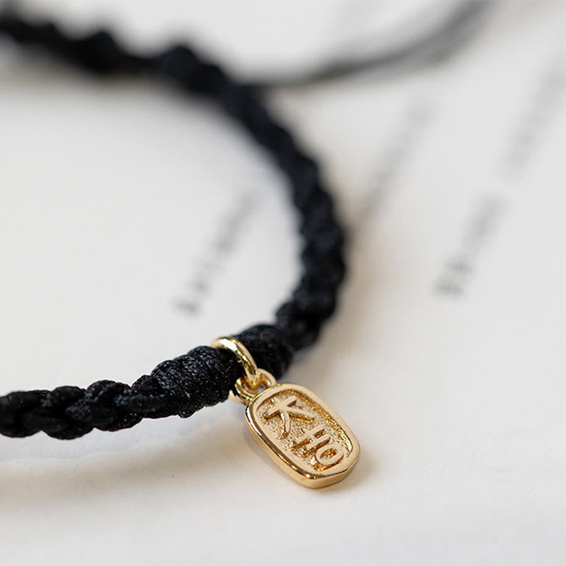 Pulsera de hilo positivo con hebilla de paz redonda de calcedonia con Buddha Stones