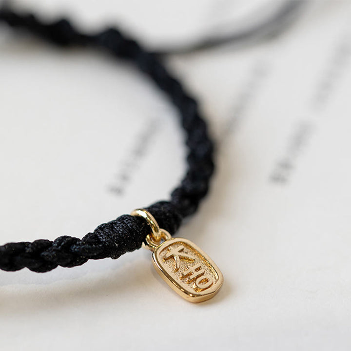 Pulsera de hilo positivo con hebilla de paz redonda de calcedonia con Buddha Stones