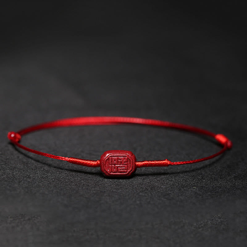 Pulsera trenzada hecha a mano con Buddha Stones, flor de ciruelo, trébol de cuatro hojas, PiXiu, loto, pez Koi, cinabrio