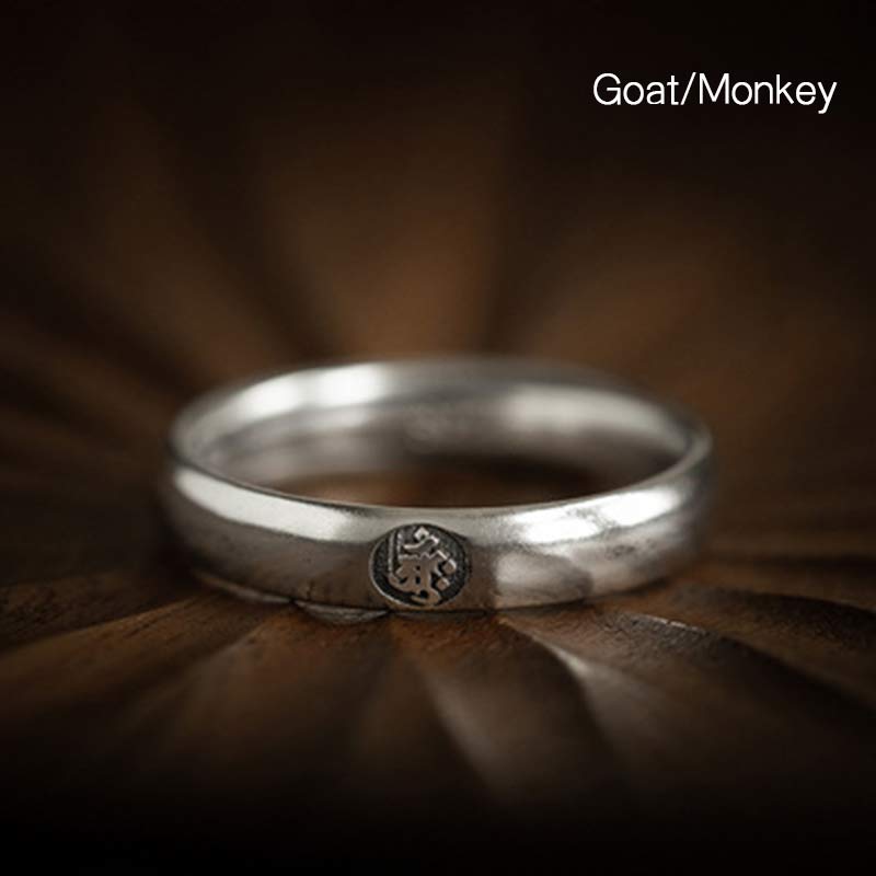 Anillo de plata de ley 925 con Buddha Stones , zodíaco chino, bendición de Buda natal