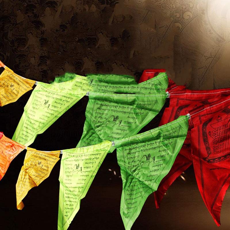 Banderas de oración triangulares para exteriores con bendición tibetana (25 unidades) - image 11