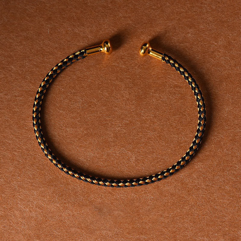 Pulsera de cuerda trenzada de la suerte hecha a mano con diseño simple de Buddha Stones