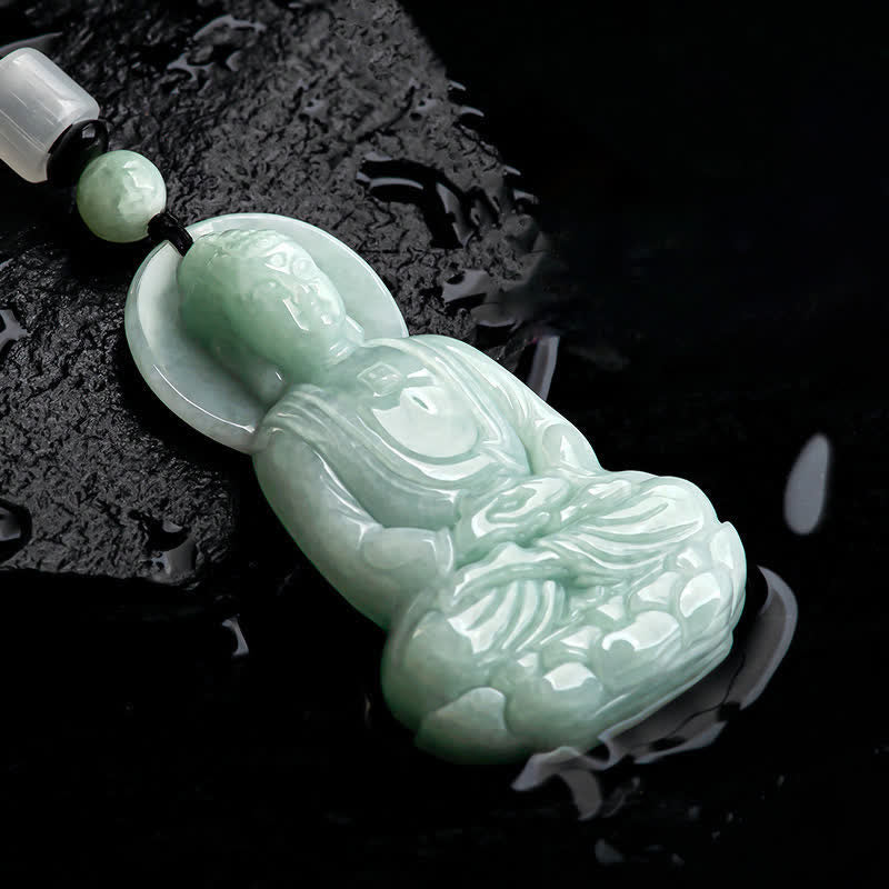 Collar de cadena de compasión con amuleto de jade de Buda Amitabha de Buddha Stones - image 12