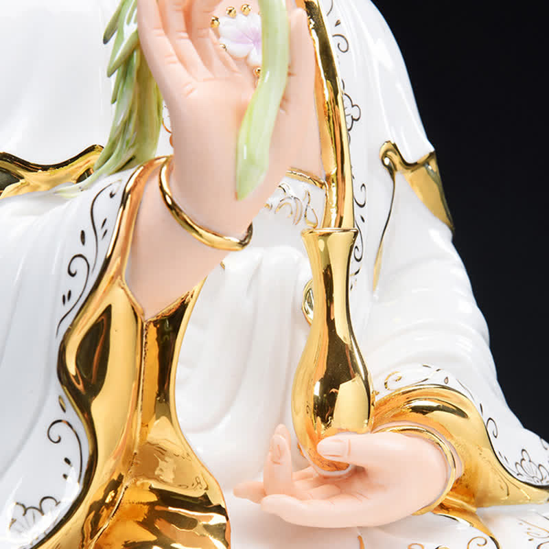 Chenrezig Bodhisattva Avalokitesvara Éxito Estatua de cerámica Decoración del hogar - image 8