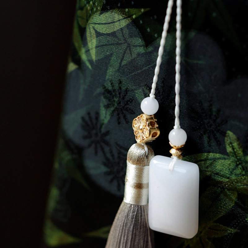 Buddha Stones Hojas de Bambú Mariposa Pez Koi Asas de Bambú Bolso