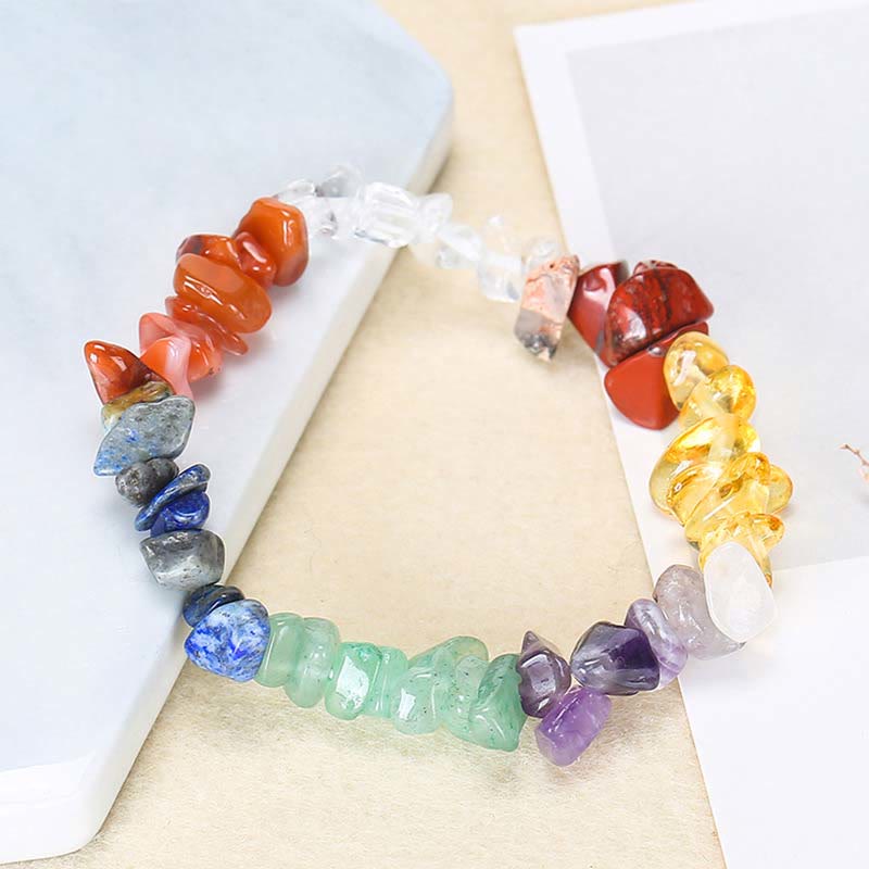 Pulsera calmante de calidez de piedra de cristal de forma irregular natural - image 56