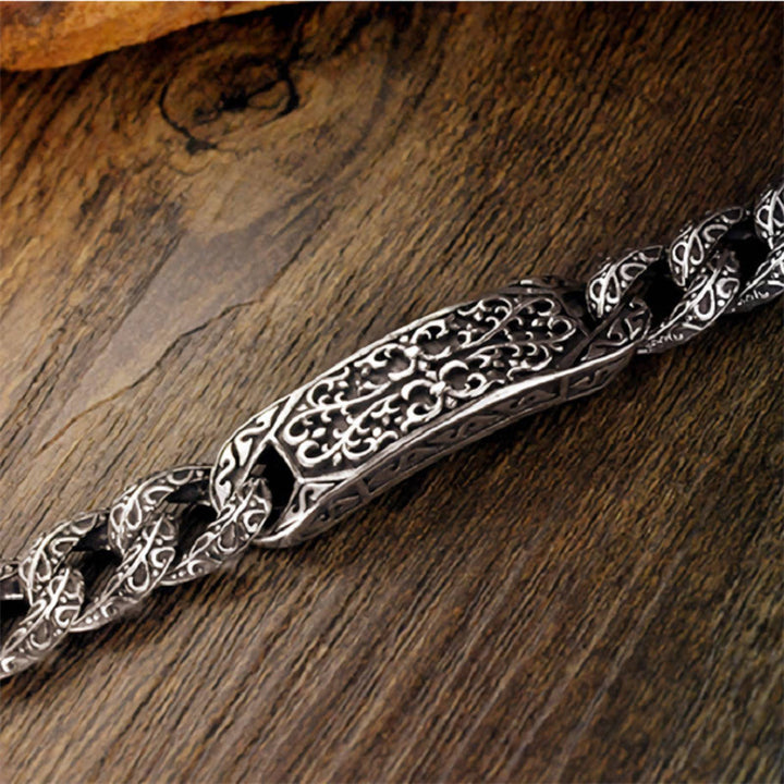 Pulsera curativa grabada con patrones vintage de Buddha Stones