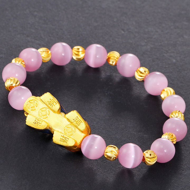Pulsera de la suerte con ojo de gato Pixiu de Buddha Stones
