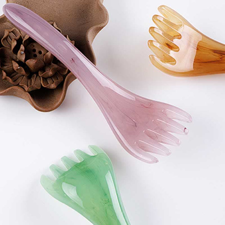 Juego de herramientas de peine de masaje Gua Sha de resina
